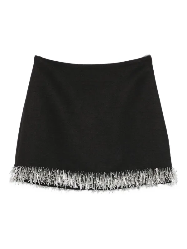 Simkhai beaded-fringe Mini Skirt Black FARFETCH NZ