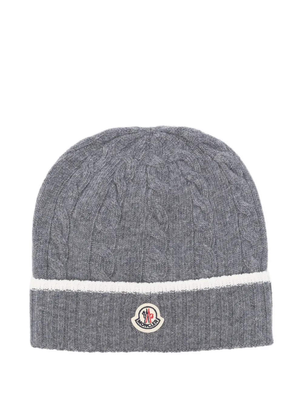 Moncler Enfant Kabelgebreide muts Grijs