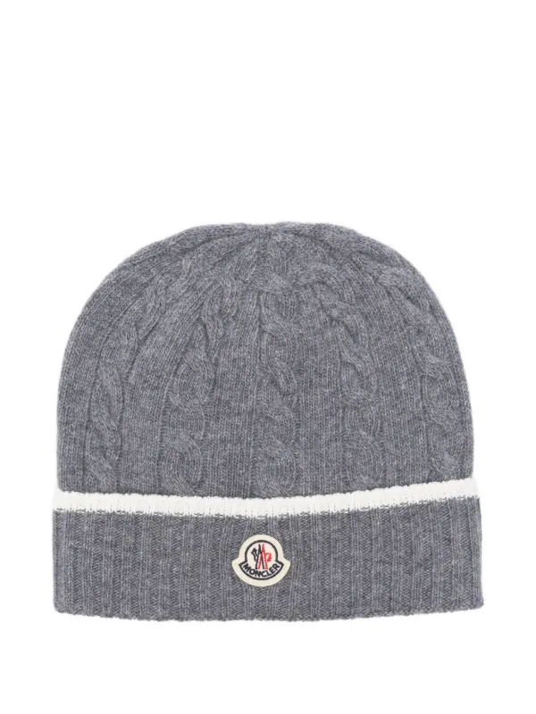 MONCLER グレー ニット帽 高評価レビュー MONCLER グレー ニット帽 ファー付き 中古・古着