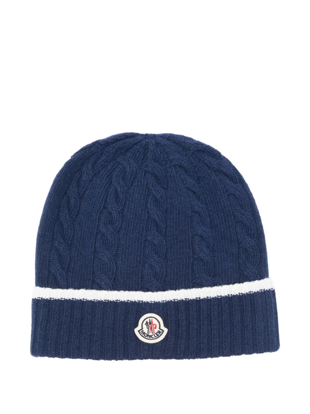Moncler Enfant Kabelgebreide muts Blauw