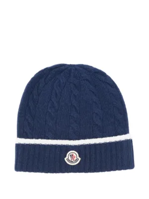 Moncler Enfant ロゴパッチ ビーニー | ブルー | FARFETCH JP