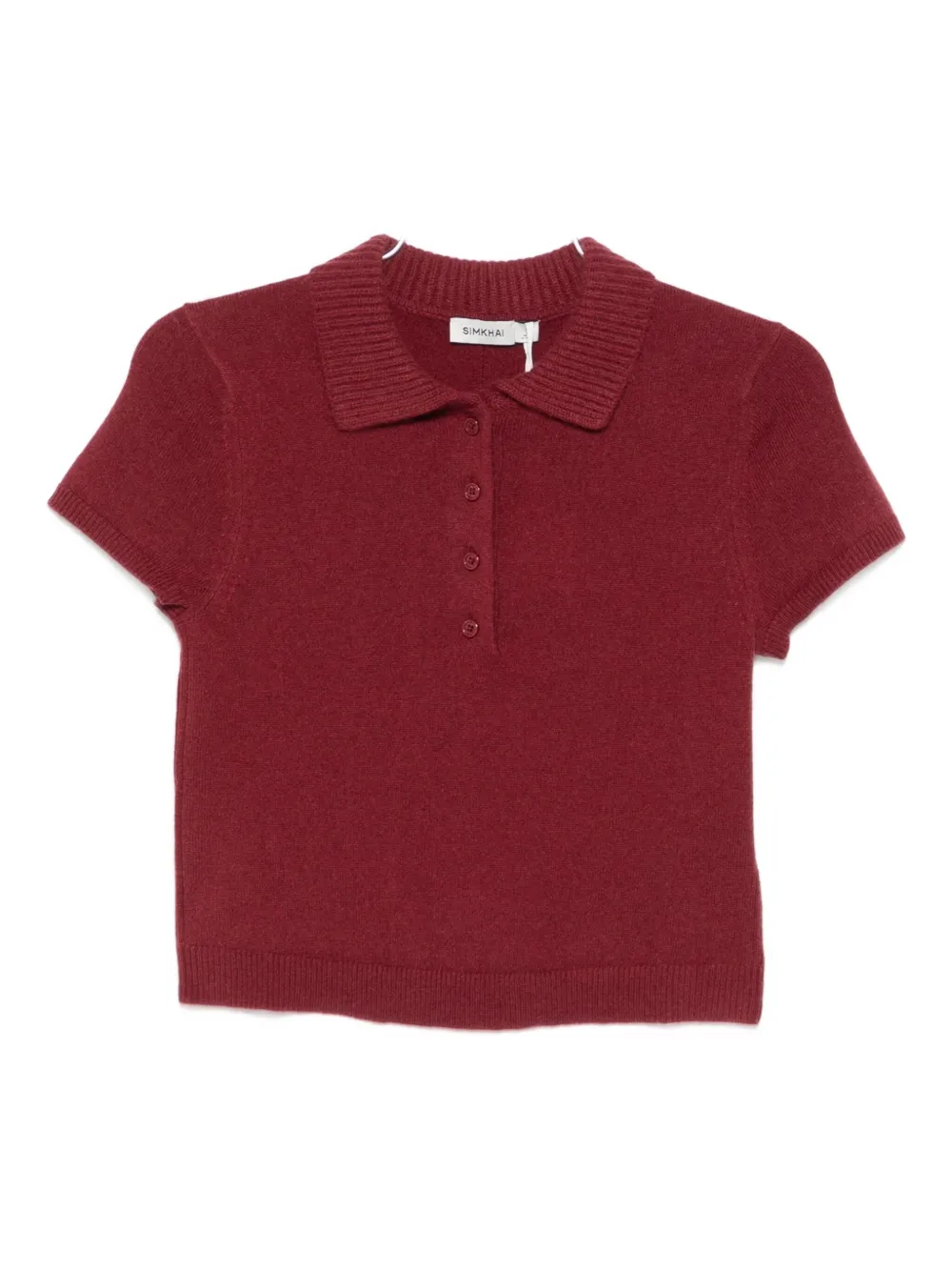 Simkhai Womens Cranberry Twila Short-sleeve Cashmere Polo Jumper In Red