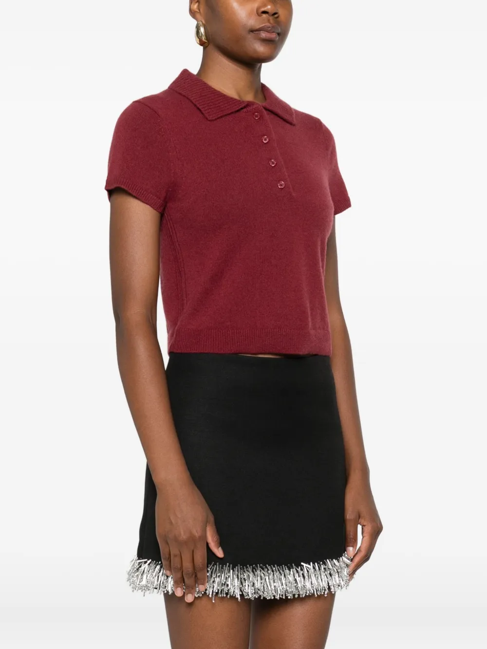 Simkhai Womens Cranberry Twila Short-sleeve Cashmere Polo Jumper In Red
