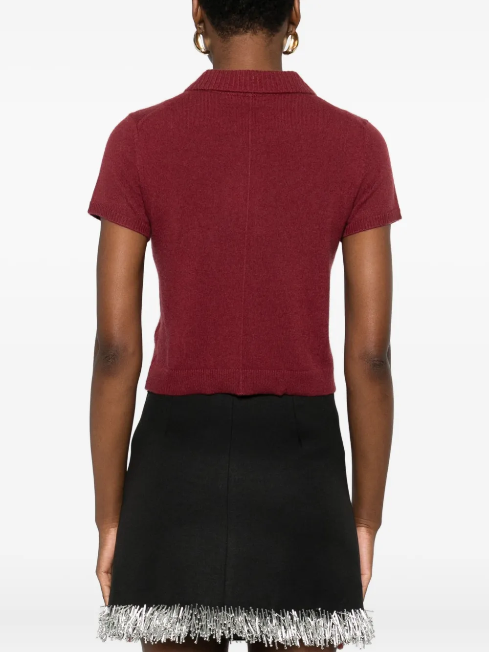 Simkhai Womens Cranberry Twila Short-sleeve Cashmere Polo Jumper In Red