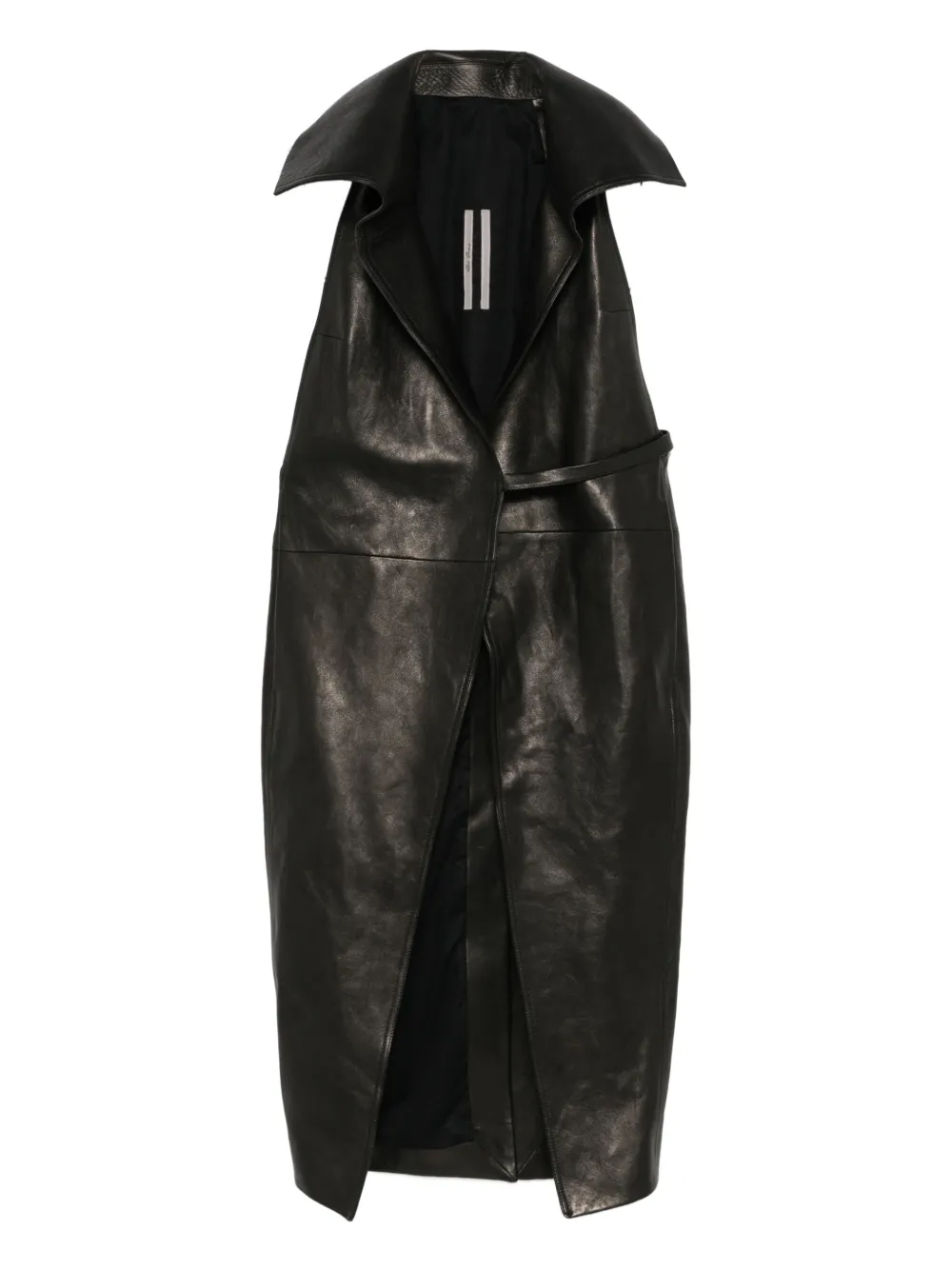 Rick Owens abrigo de piel con cuello drapeado | negro | Image 1