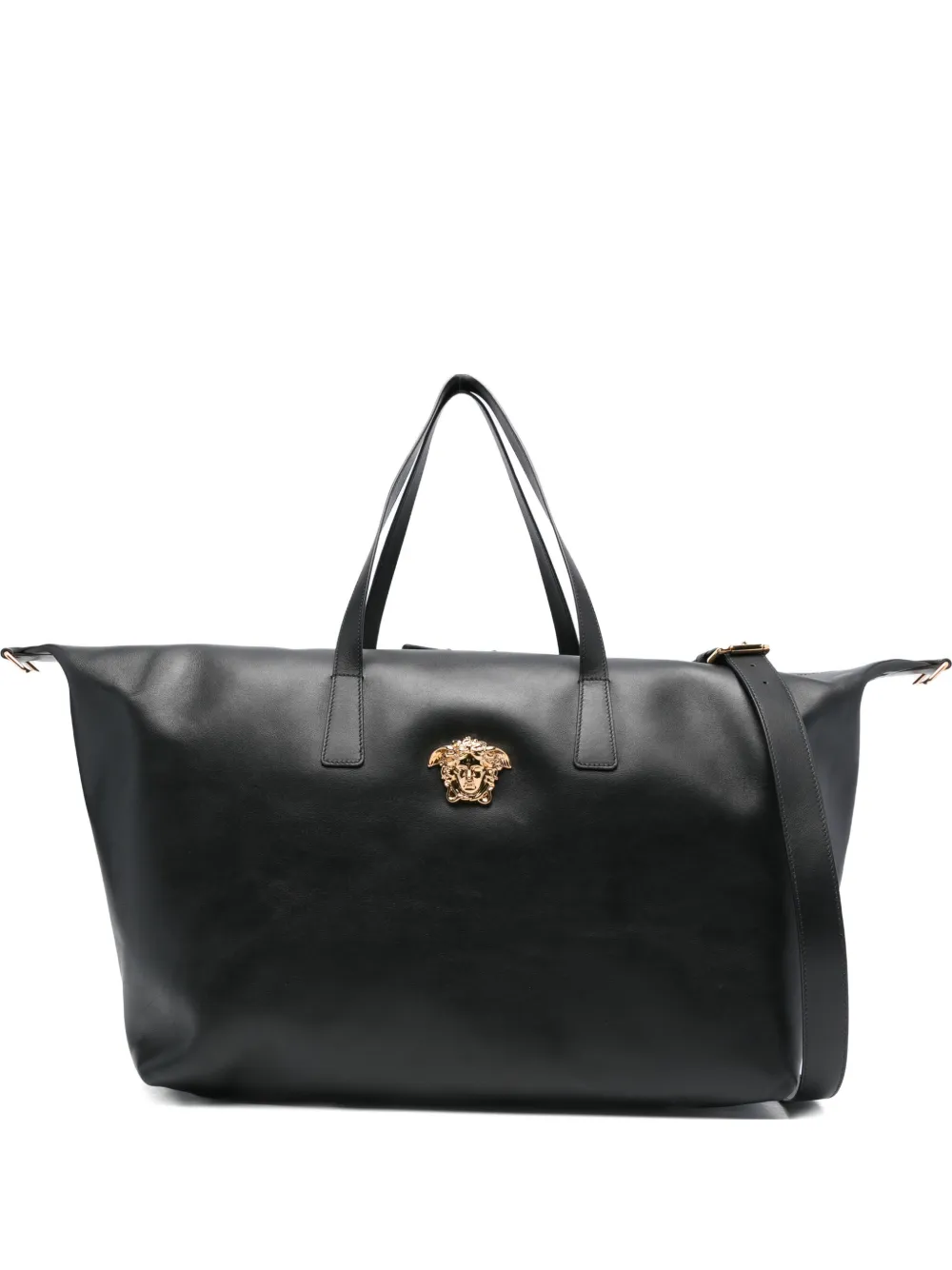 Versace La Medusa leren duffeltas Zwart