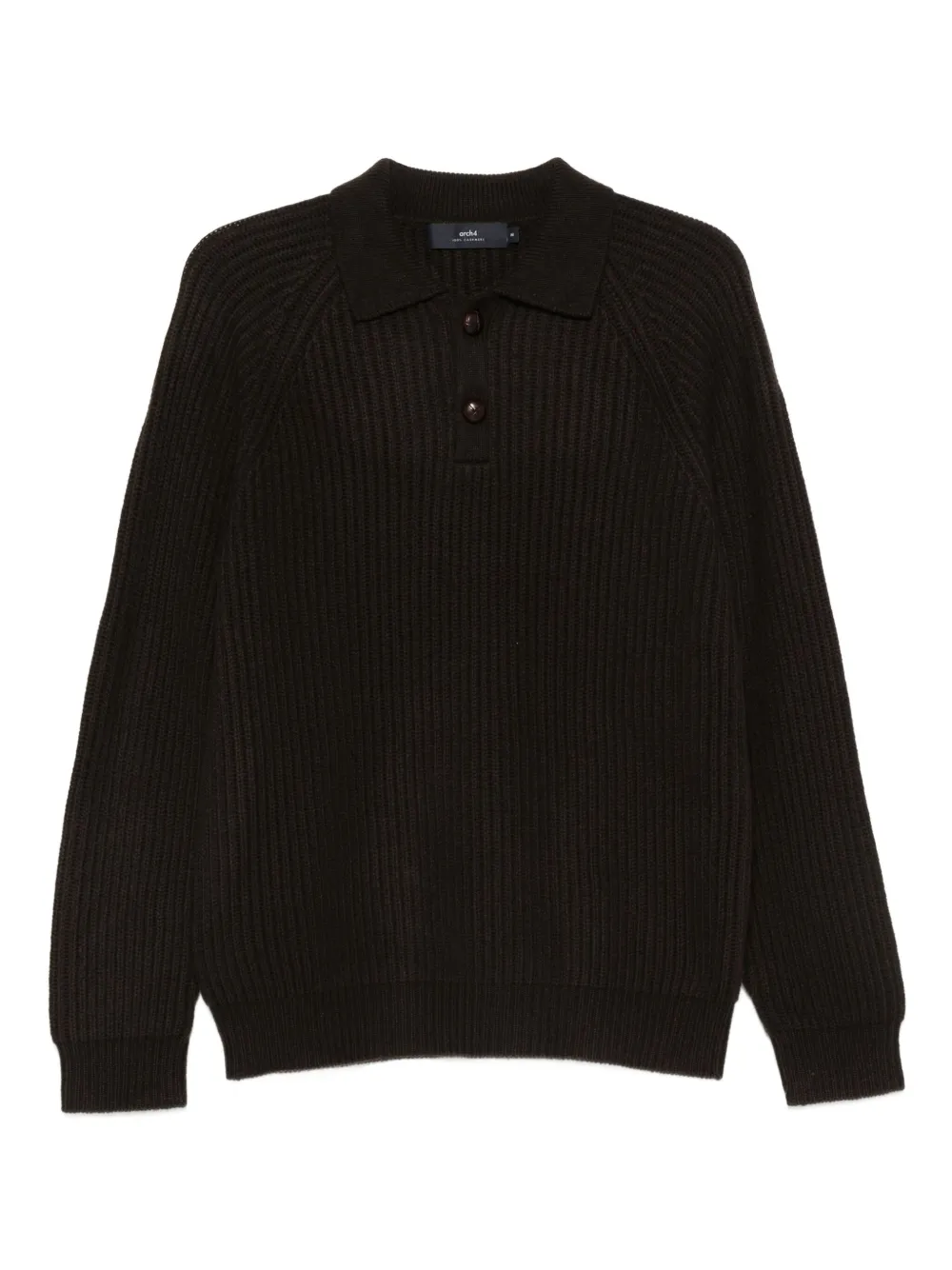 arch4 Mr. Darius ribbed-knit polo shirt | Brown | Image 1