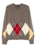 arch4 Sloane argyle V-neck sweater - Brown