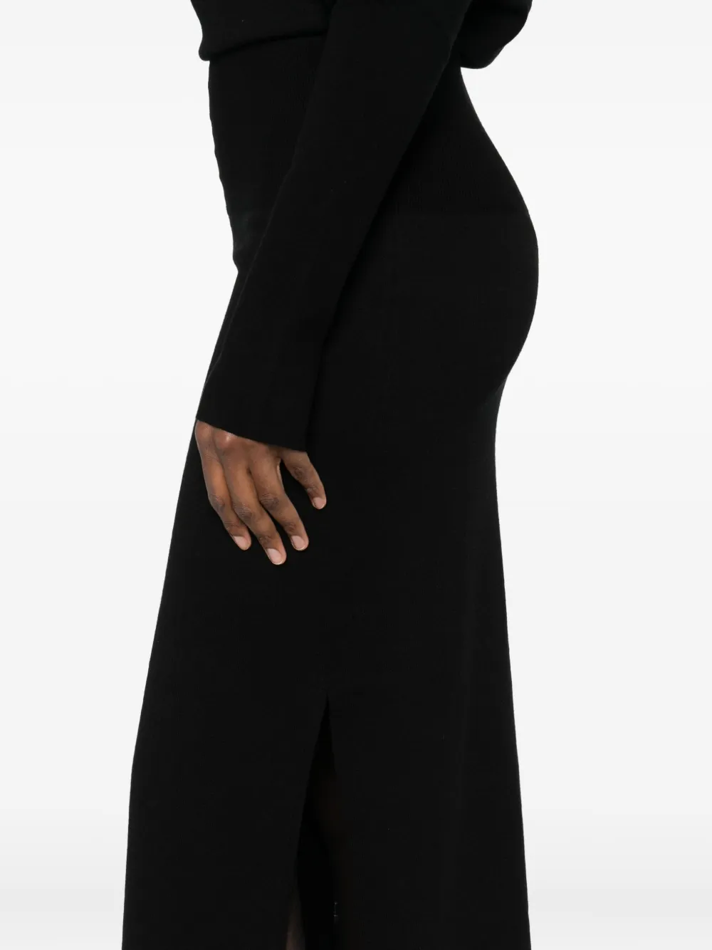 Simkhai Janese Off-shoulder Wool Midi Dress In Black