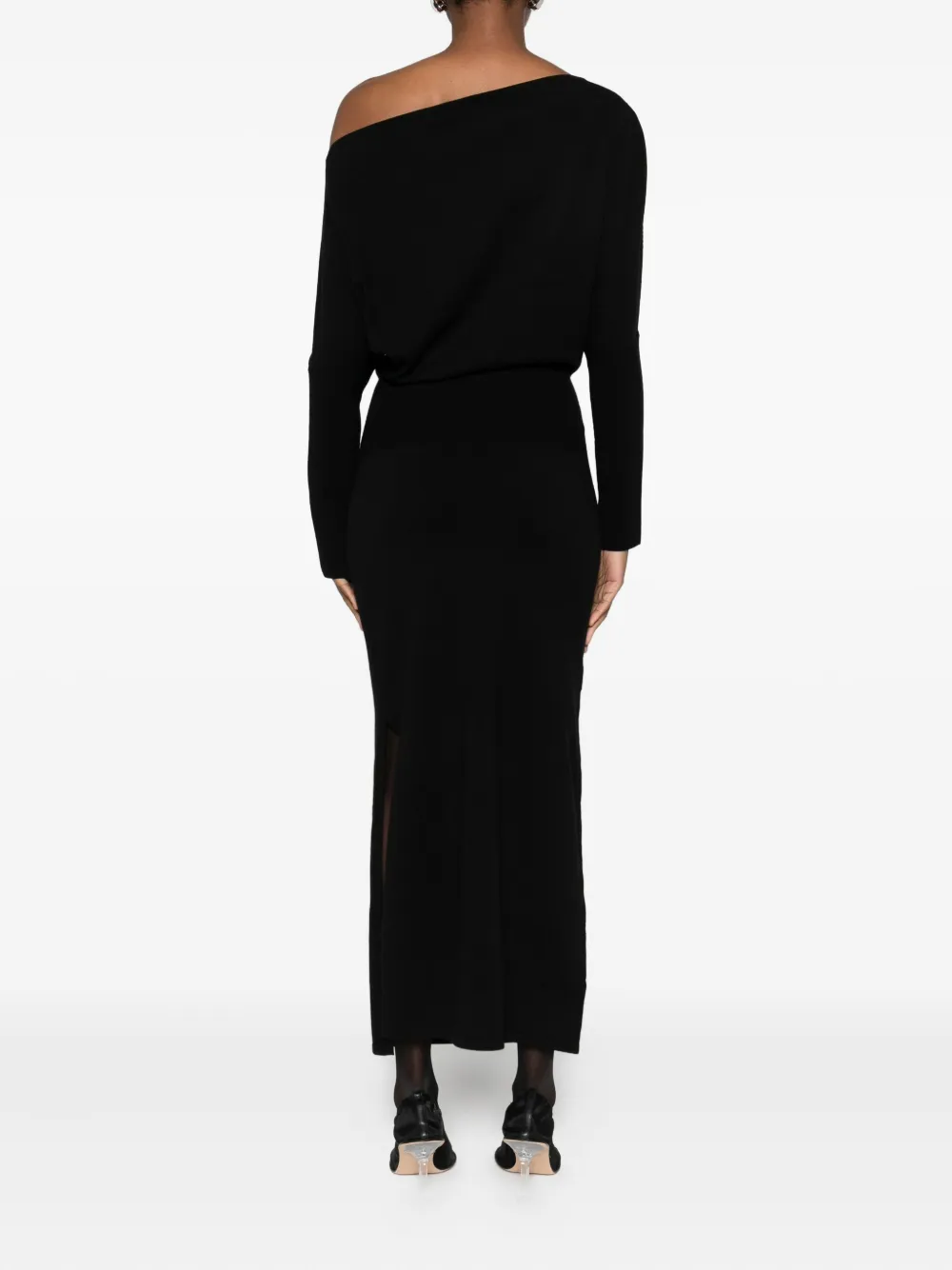Simkhai Janese Off-shoulder Wool Midi Dress In Black