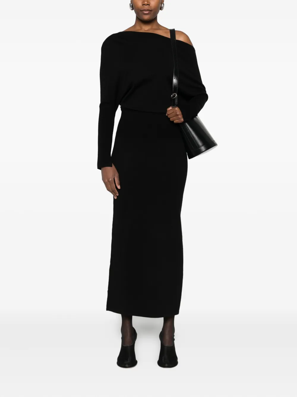 Simkhai Janese off-shoulder midi-jurk - Zwart
