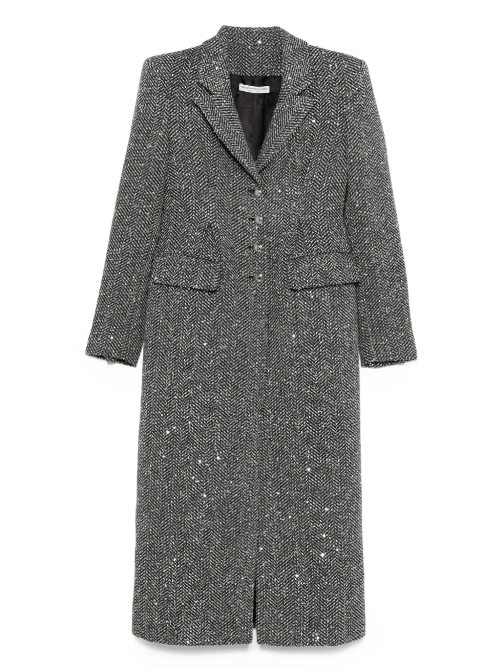 Alessandra Rich sequin tweed coat Grijs