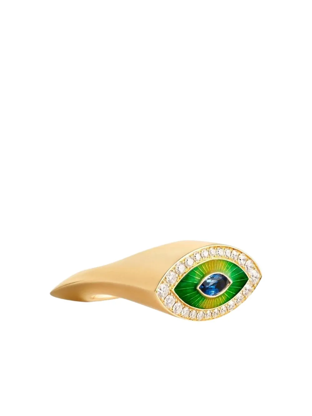 Marie Lichtenberg 18K yellow gold Evil Eye diamond and sapphire ring | Image 2