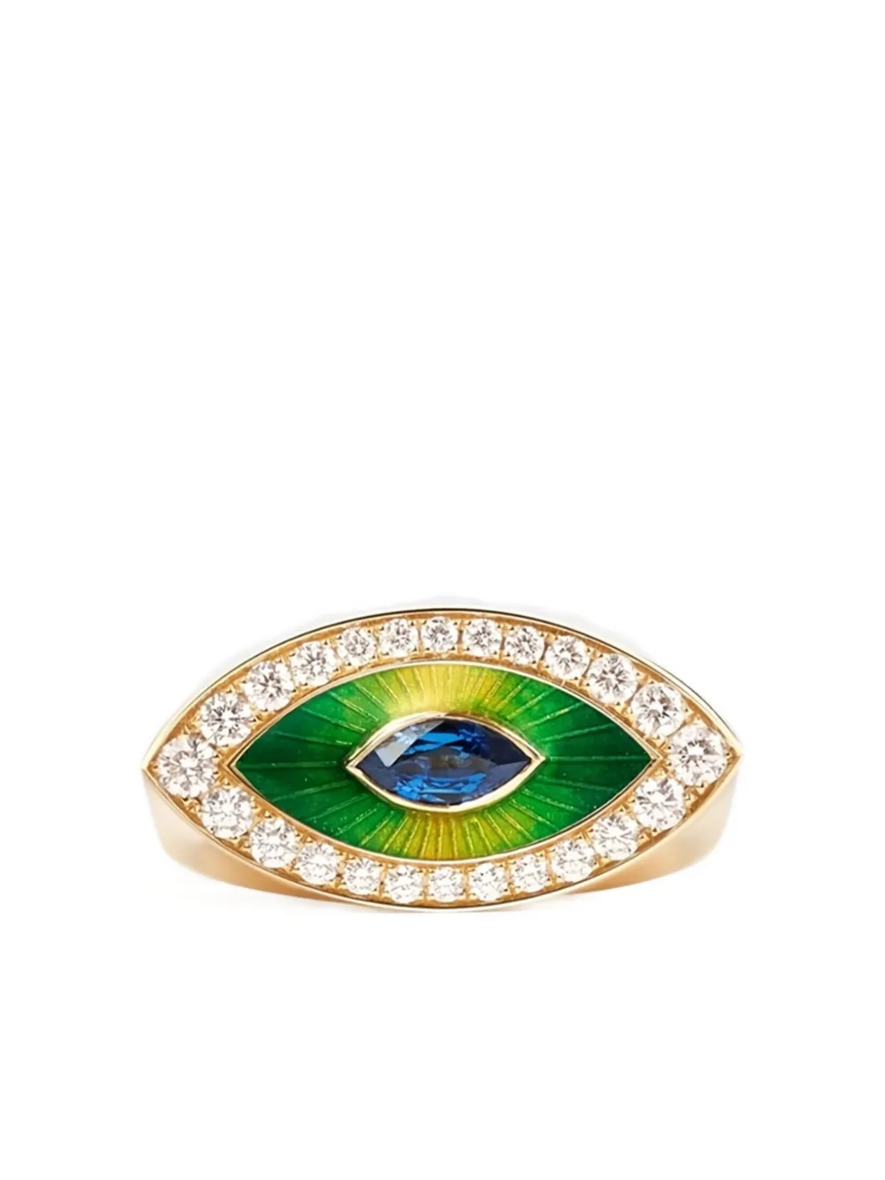 Marie Lichtenberg 18K yellow gold Evil Eye diamond and sapphire ring | Gold | Image 1