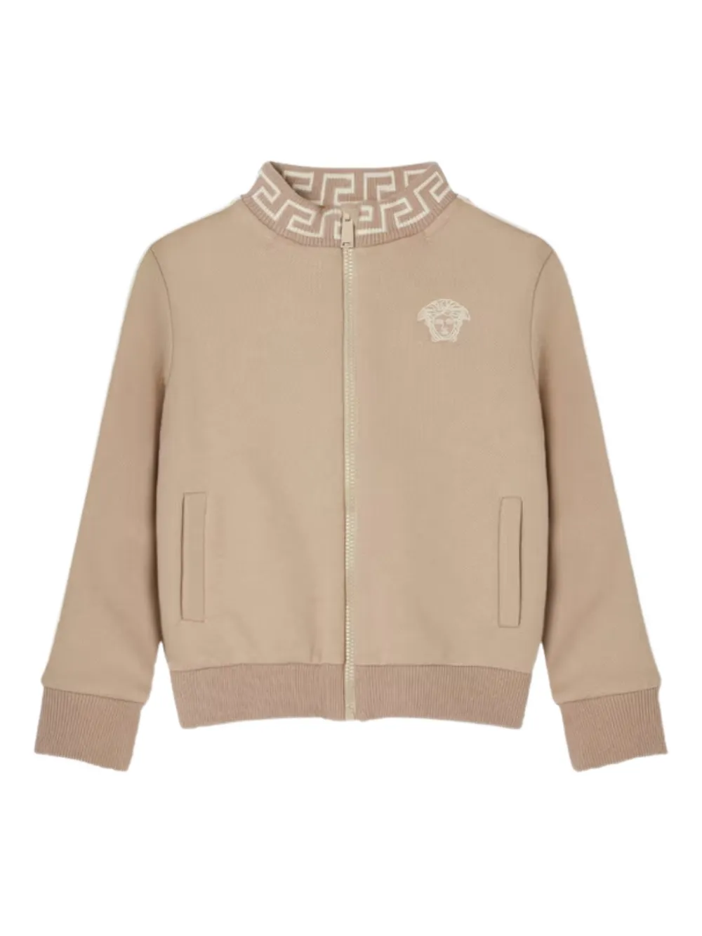 Versace Kids logo-embroidered sweater - Toni neutri
