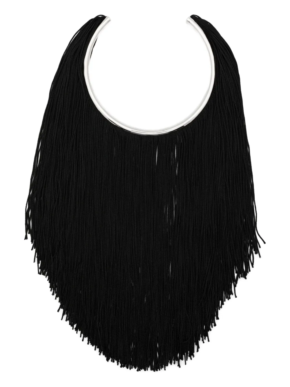 Jil Sander Cord-fringe Necklace In Black