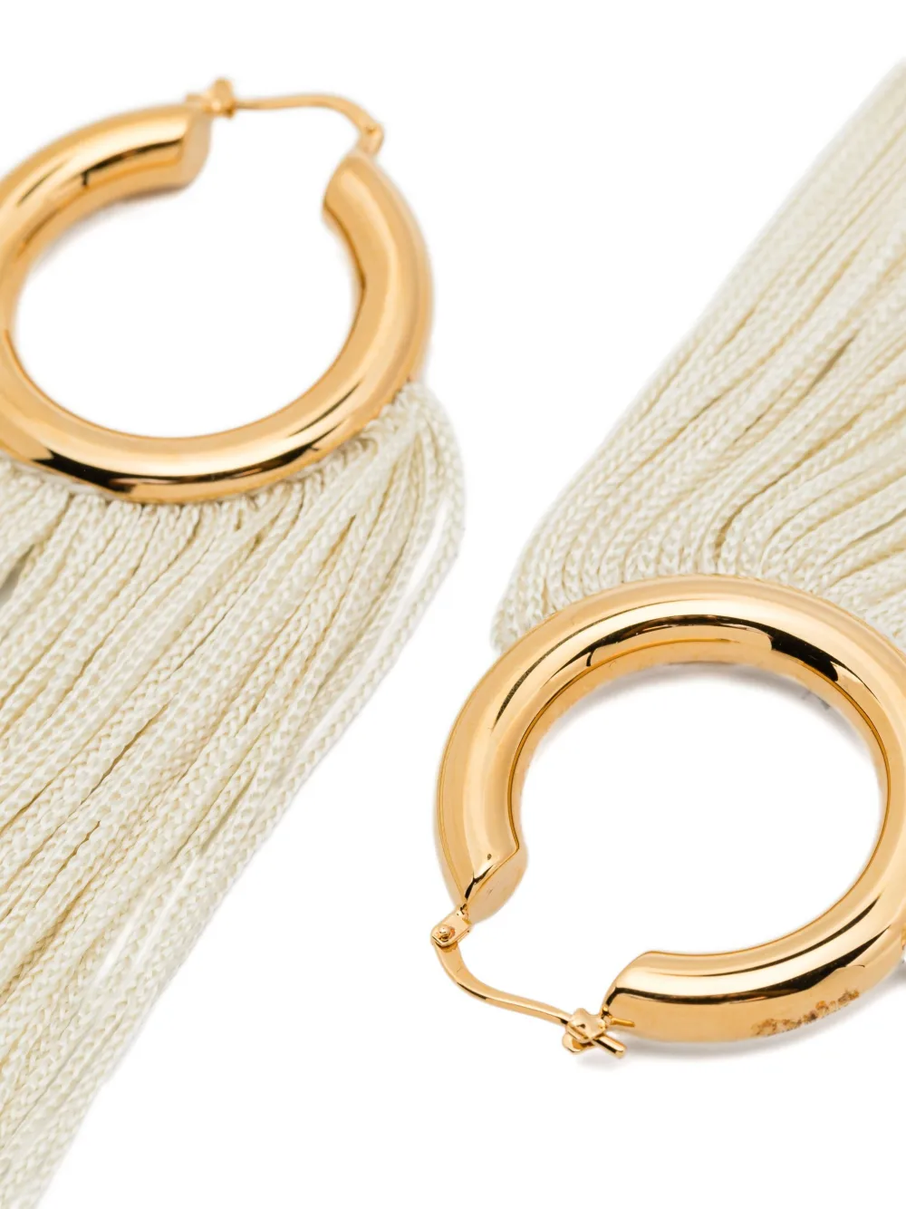 Jil Sander Hoops Fringe Earrings In Gold