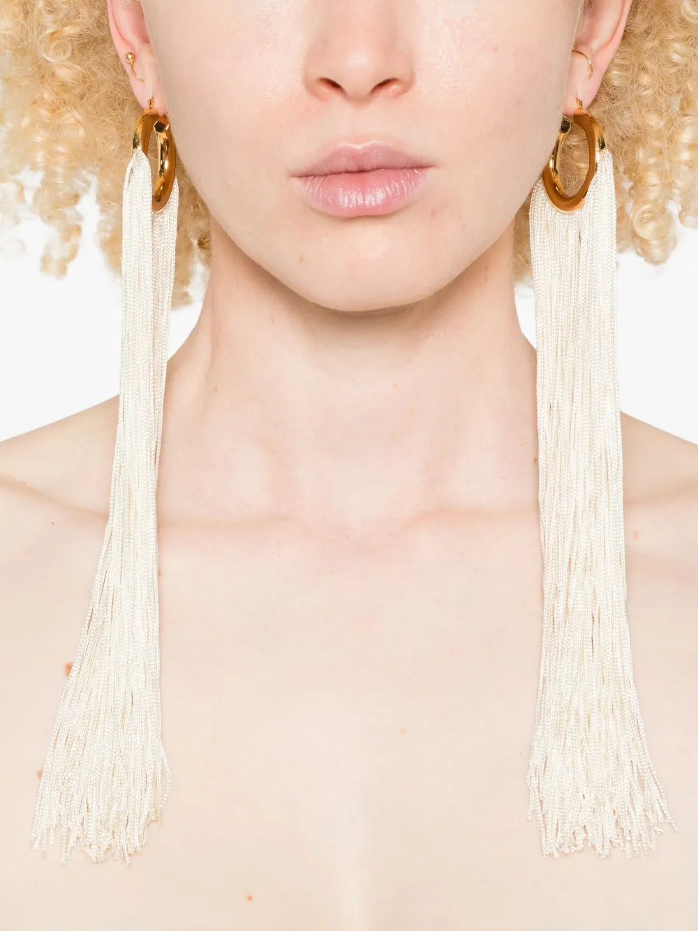 Jil Sander hoops fringe earrings - Goud