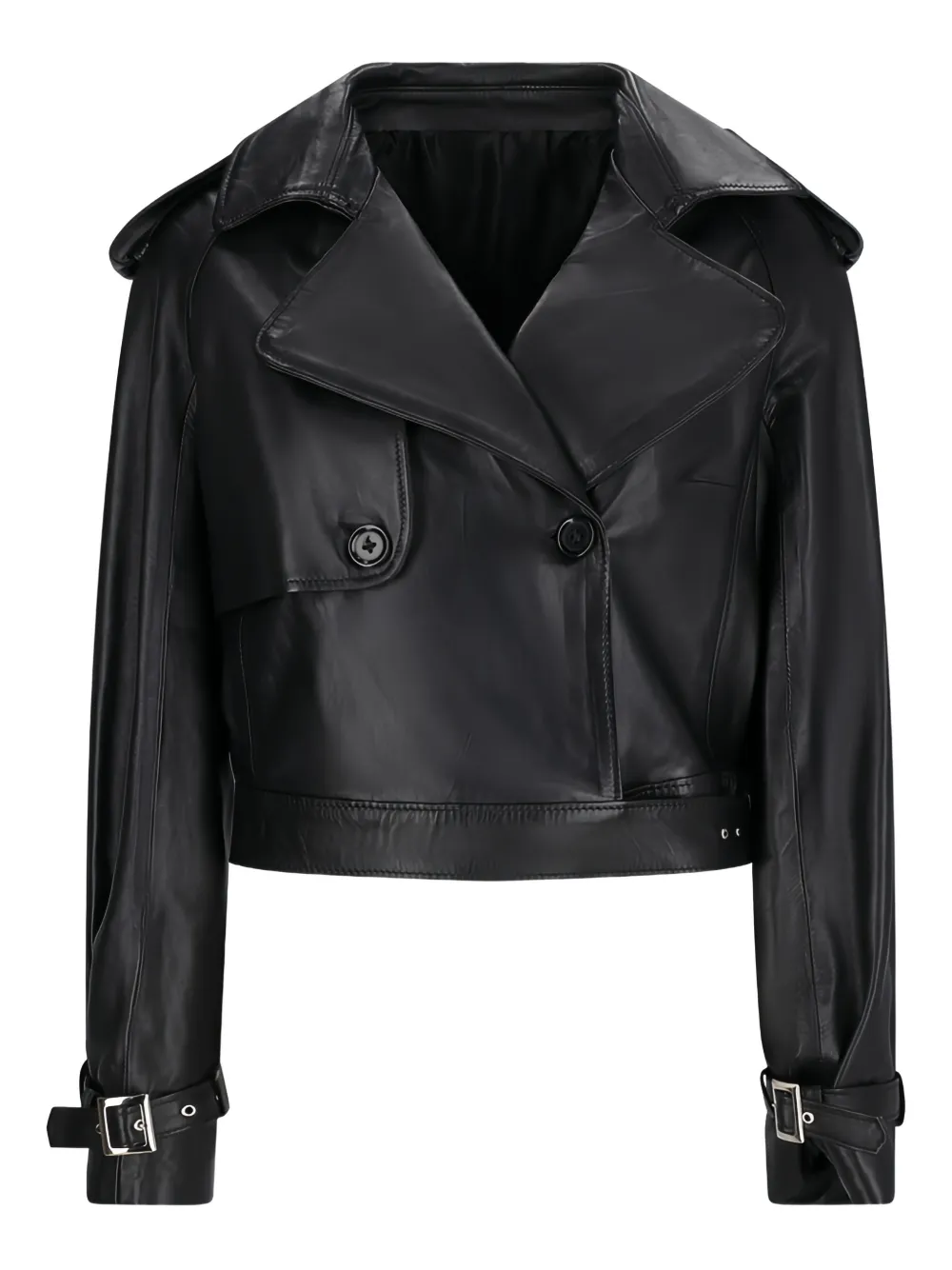 Alessandra Rich double-breasted bomber jacket - Nero