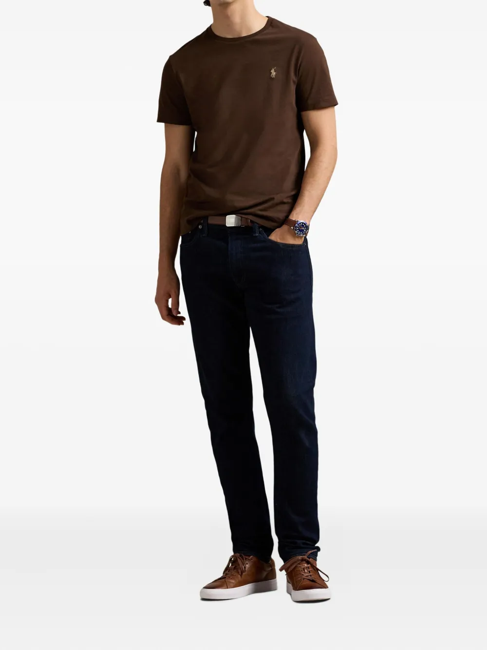 Polo Ralph Lauren T-shirt met geborduurd logo Bruin