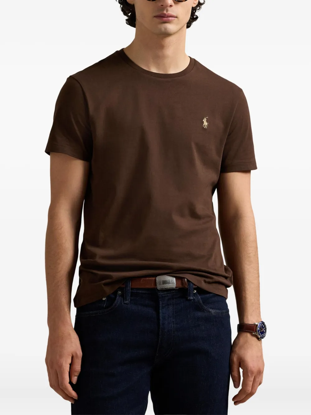 Polo Ralph Lauren T-shirt met geborduurd logo Bruin
