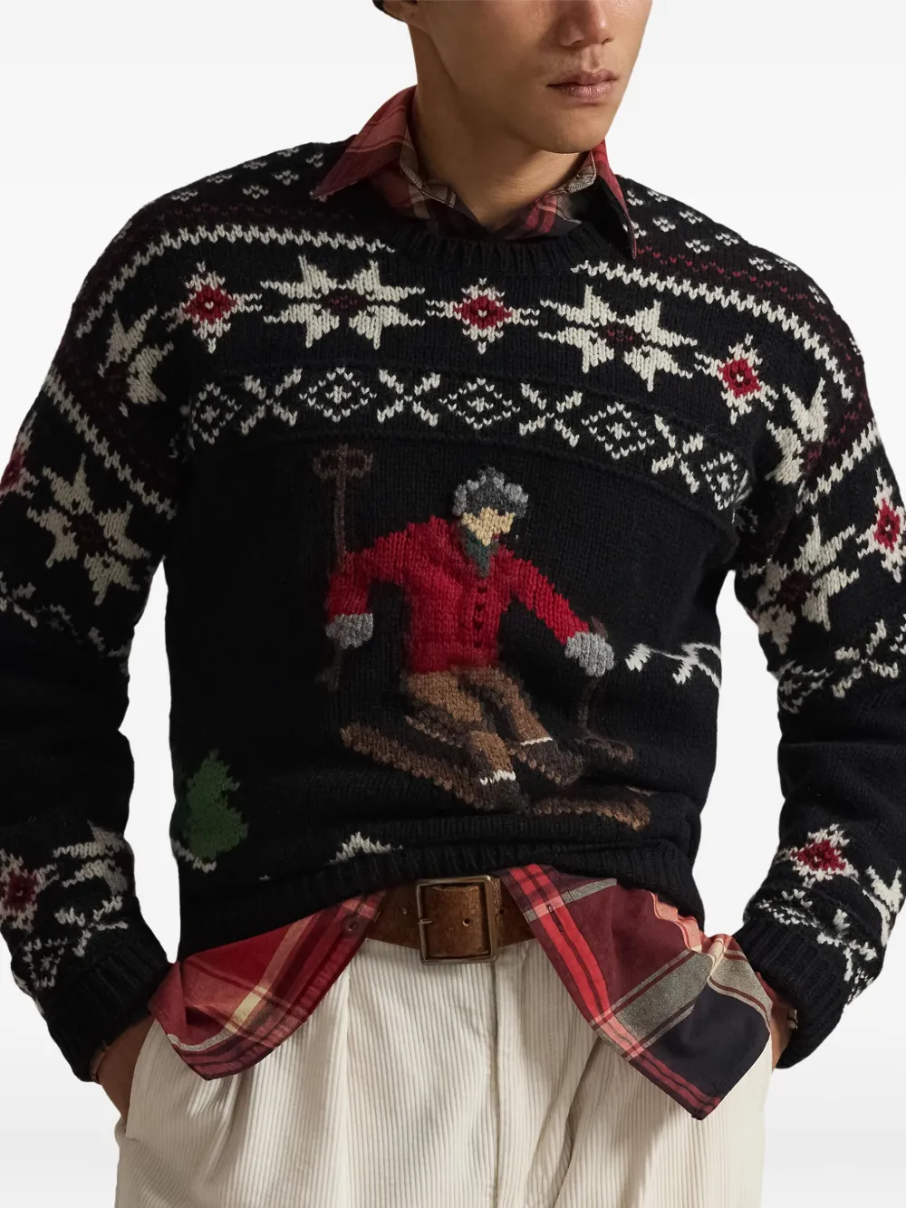 Polo Ralph Lauren Skier Long-sleeve Jumper In Black