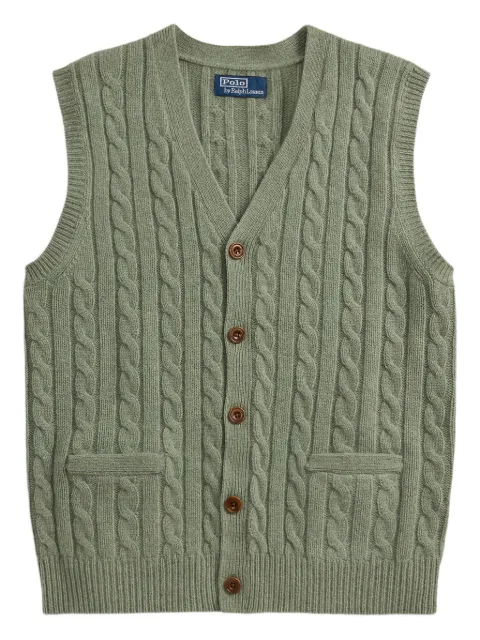 Polo Ralph Lauren chaleco en tejido de ochos con cuello en V