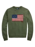 Polo Ralph Lauren flag-embroidered crewneck sweater - Green