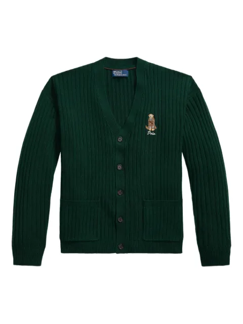 Polo Ralph Lauren ribbed-knit polo-bear cardigan