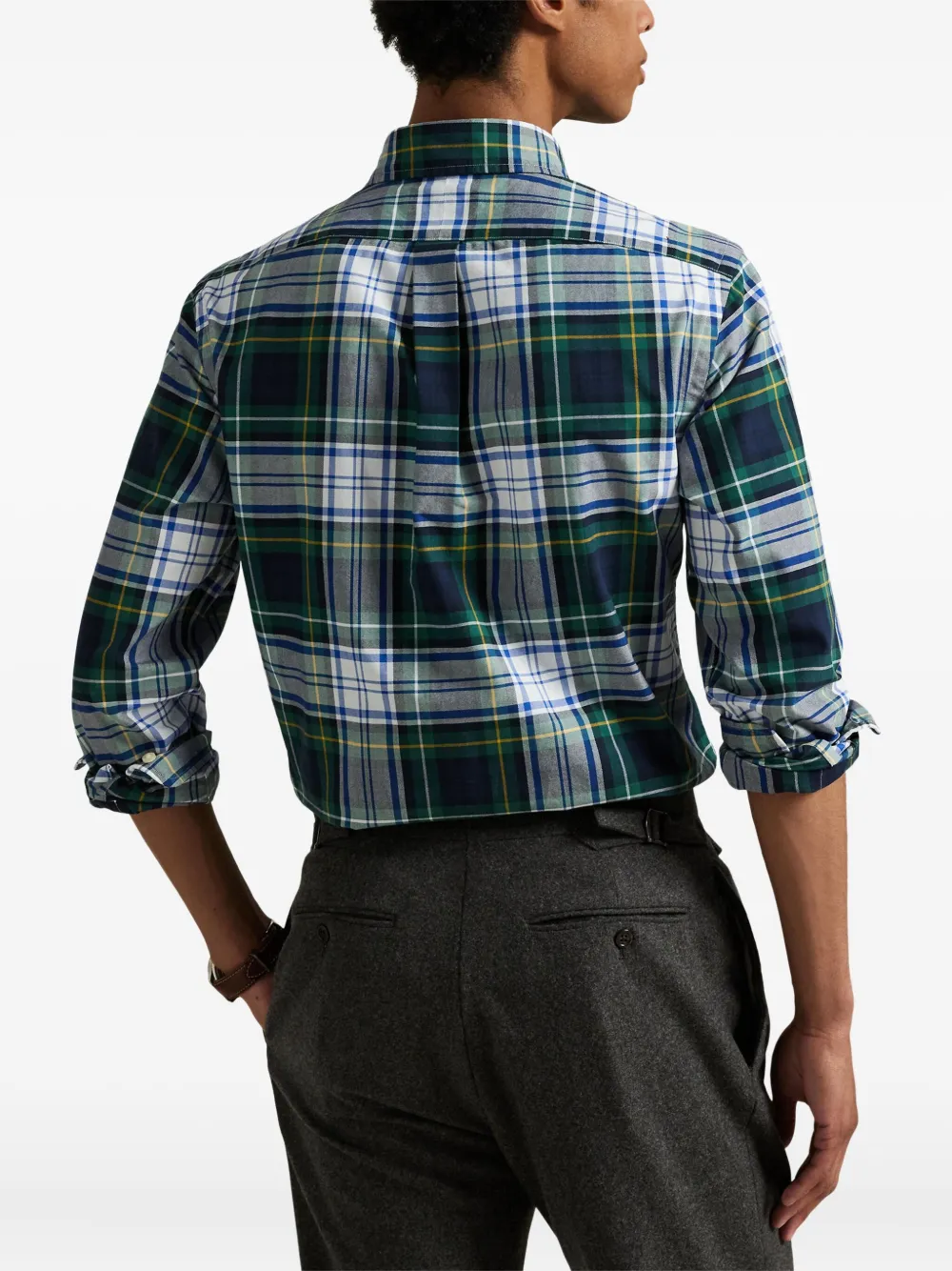 Polo Ralph Lauren Geruit overhemd met opgestikte zak Groen