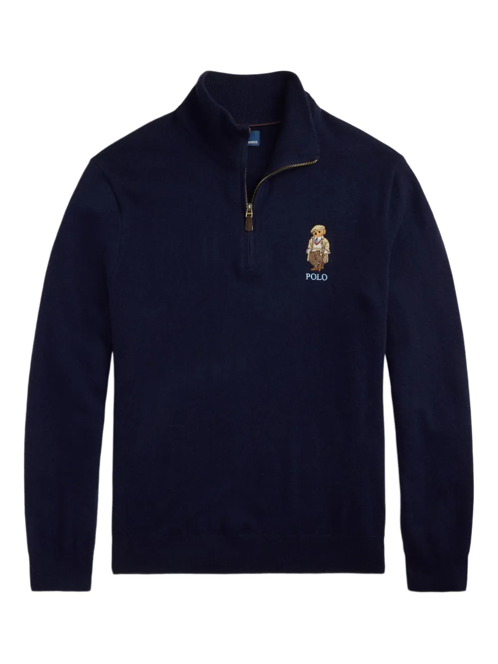 Polo Ralph Lauren logo-embroidered half-zip pullover - ブルー Polo Ralph Lauren logo-embroidered half-zip pullover - ブルー