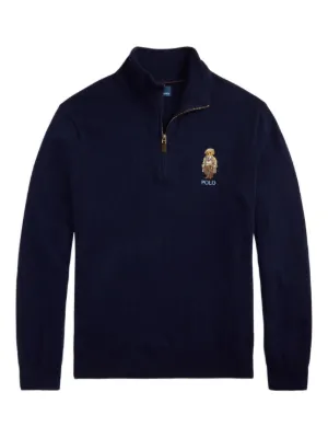 Polo Ralph Lauren zip-up Wool Jumper | Blue | FARFETCH
