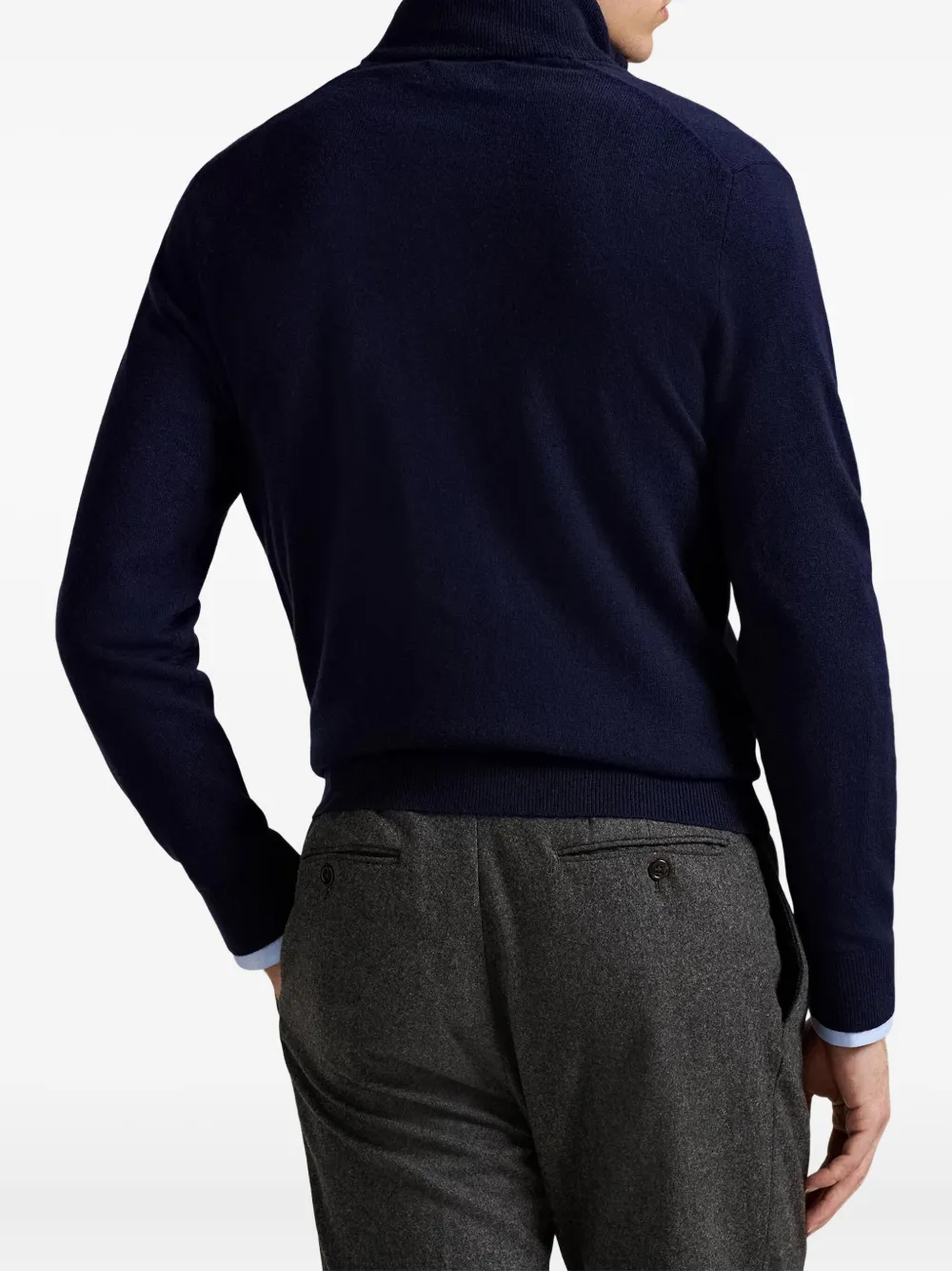 Polo Ralph Lauren Trui met geborduurd logo en halve rits Blauw