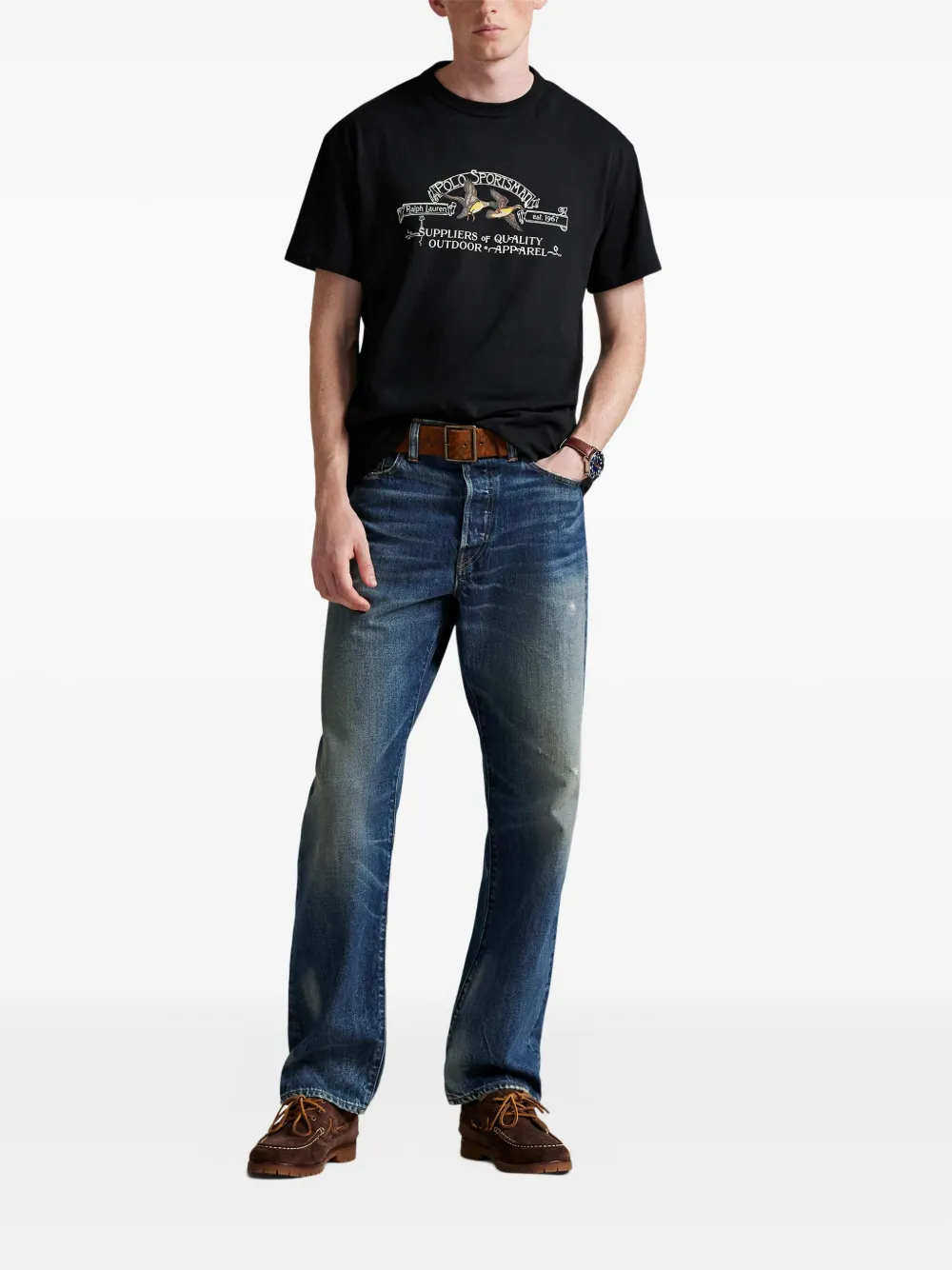 Polo Ralph Lauren T-shirt met grafische print Zwart