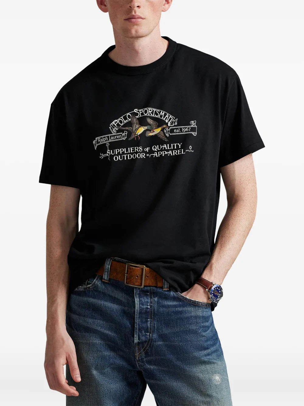 Polo Ralph Lauren T-shirt met grafische print Zwart