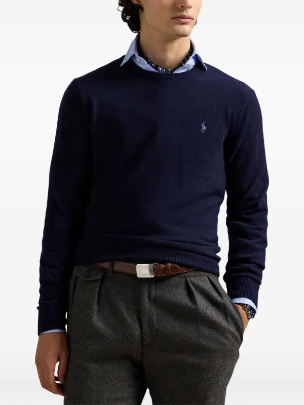 Polo Ralph Lauren crew-neck Sweater | Blue | FARFETCH PL