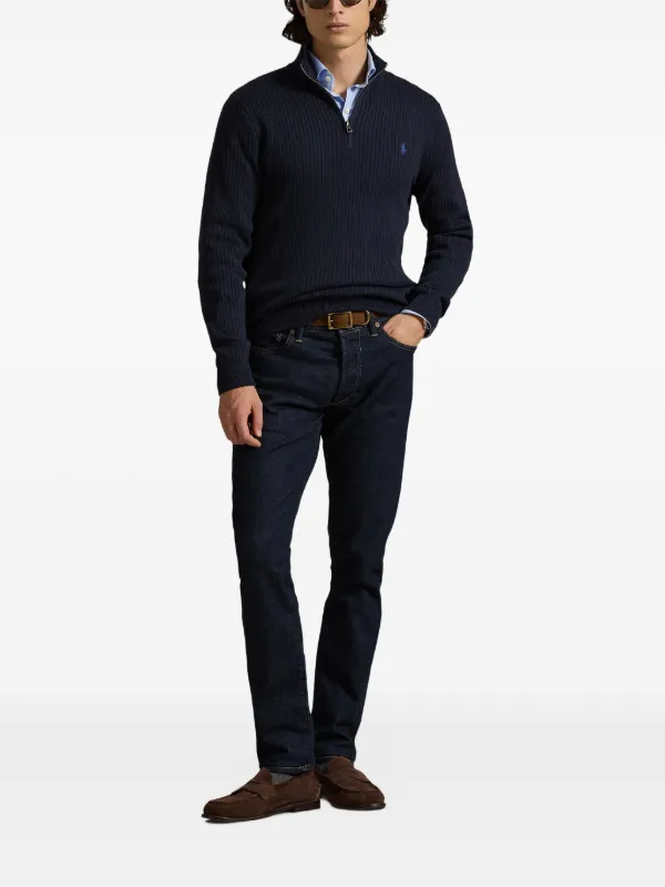 Polo Ralph Lauren ジップ リブセーター | ブルー | FARFETCH JP