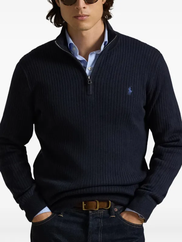 Polo Ralph Lauren ジップ リブセーター | ブルー | FARFETCH JP