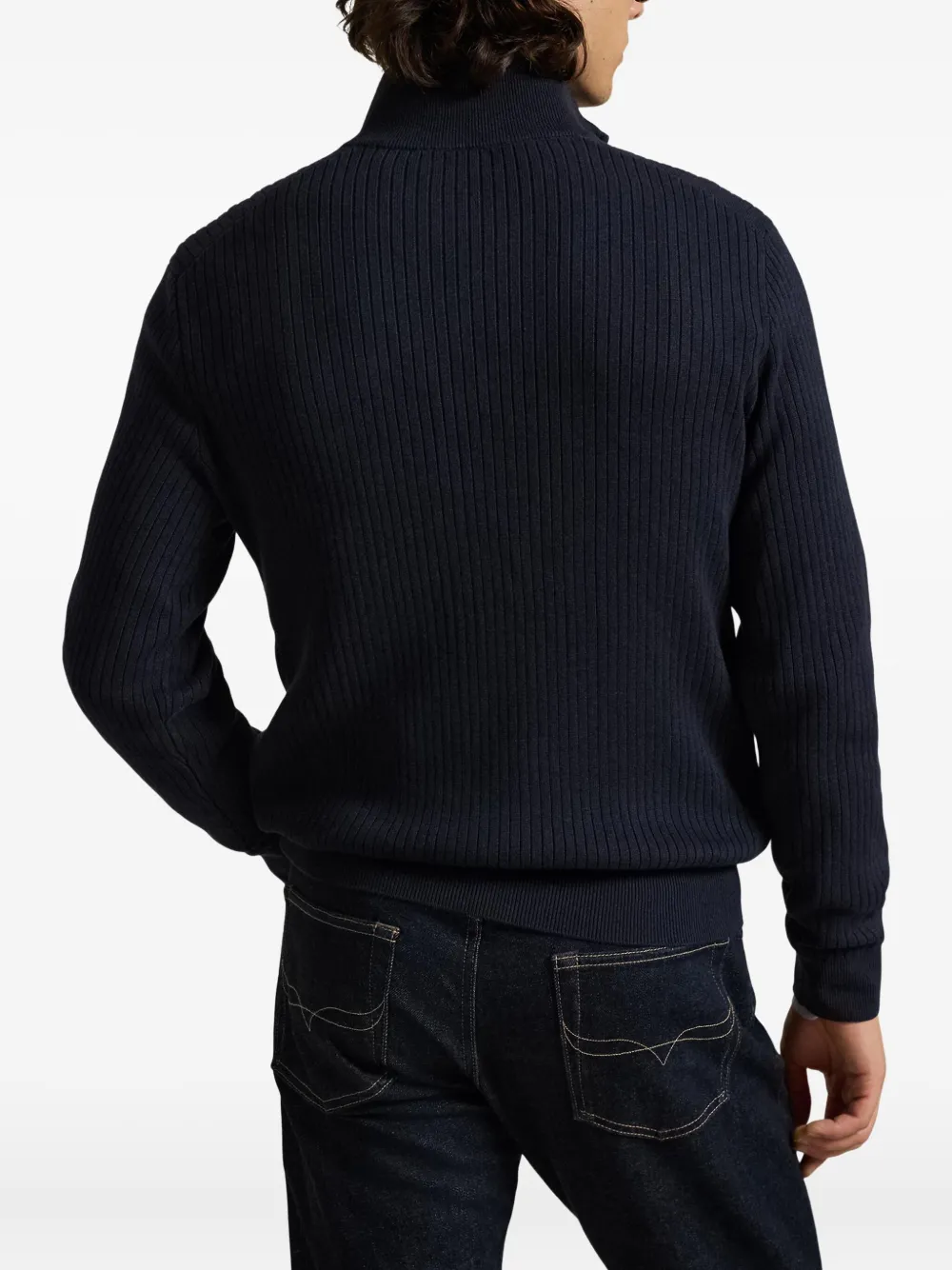 Polo Ralph Lauren Geribbelde trui met rits Blauw