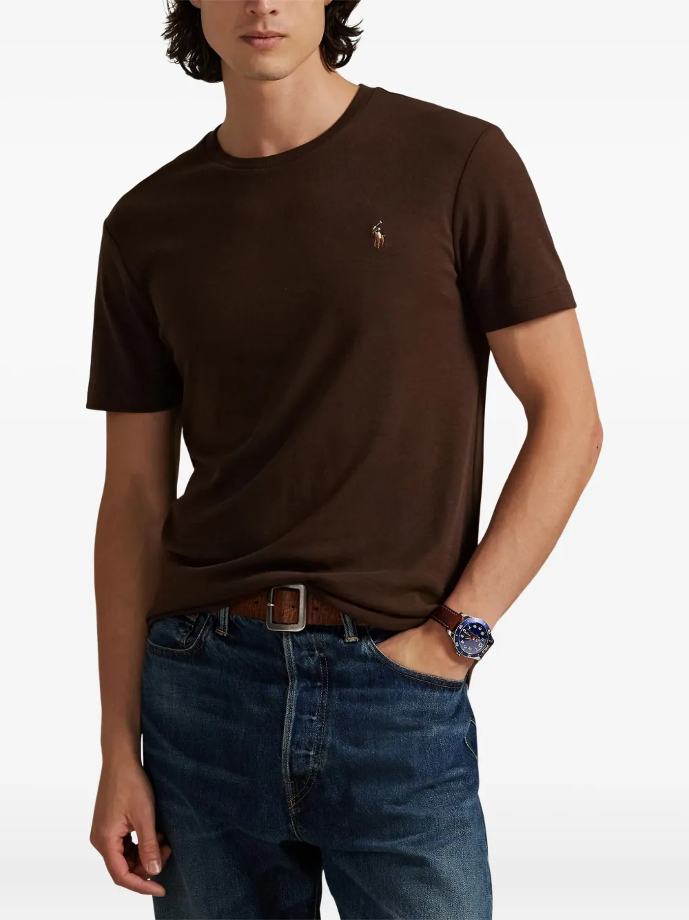 Polo Ralph Lauren T-shirt met logodetail Bruin