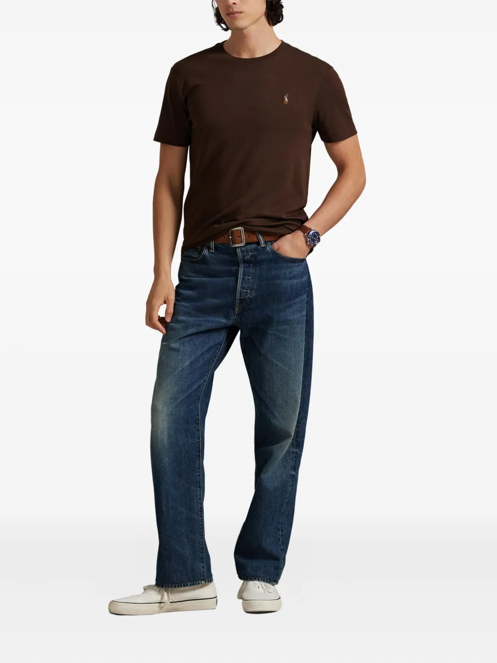 Polo Ralph Lauren T-shirt met logodetail Bruin