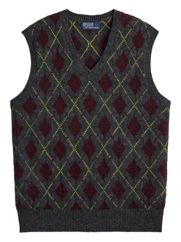 Polo Ralph Lauren Argyle Sleeveless Vest Grey FARFETCH PH