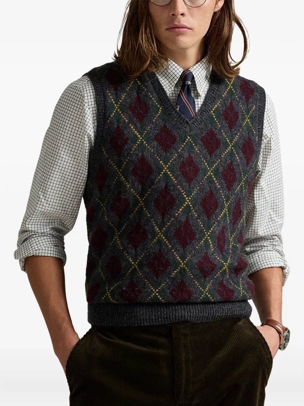 Polo Ralph Lauren Spencer met argyle-patroon Grijs