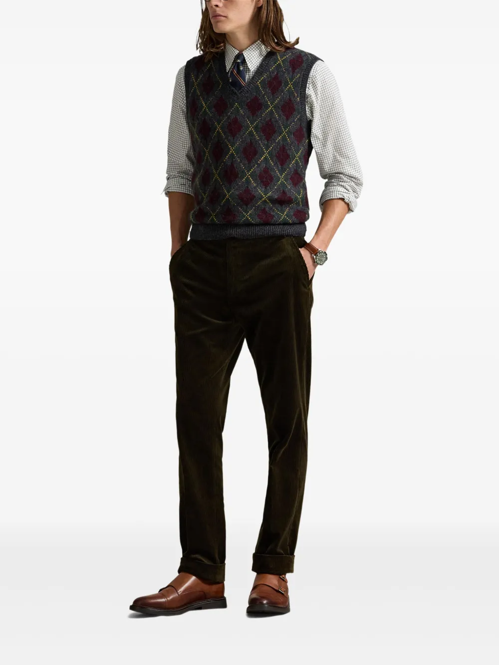 Polo Ralph Lauren Spencer met argyle-patroon Grijs
