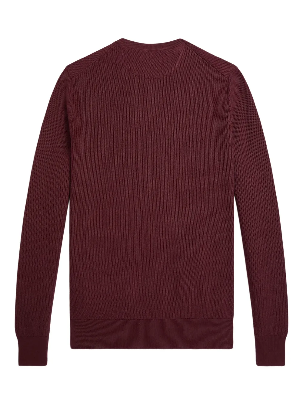 Polo Ralph Lauren Textured Cotton Crewneck Sweater In Burgundy