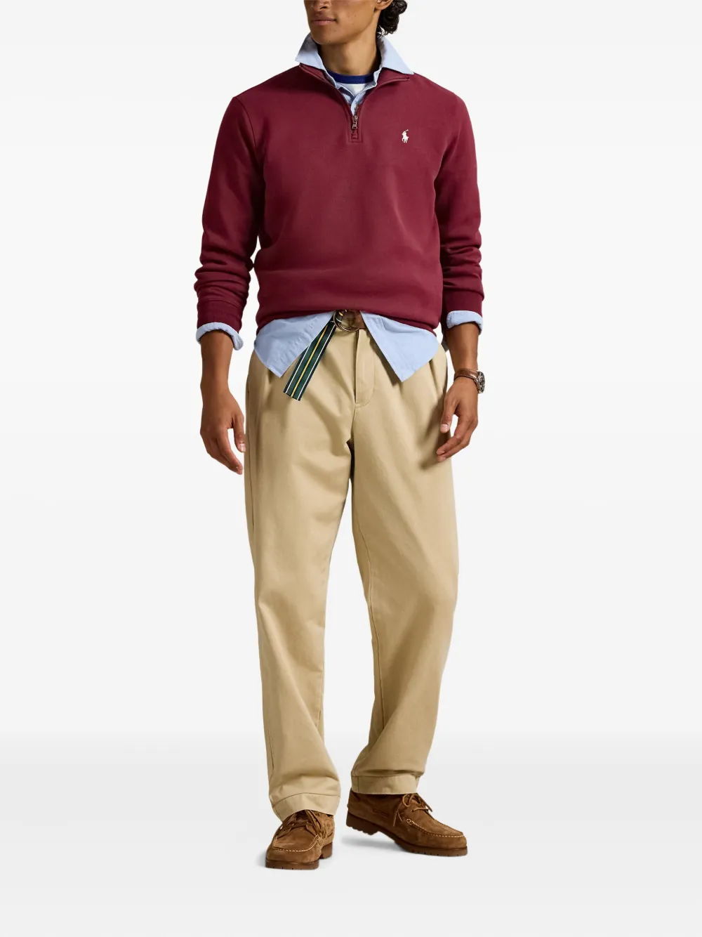 Polo Ralph Lauren Katoenen sweater met halve rits Roze