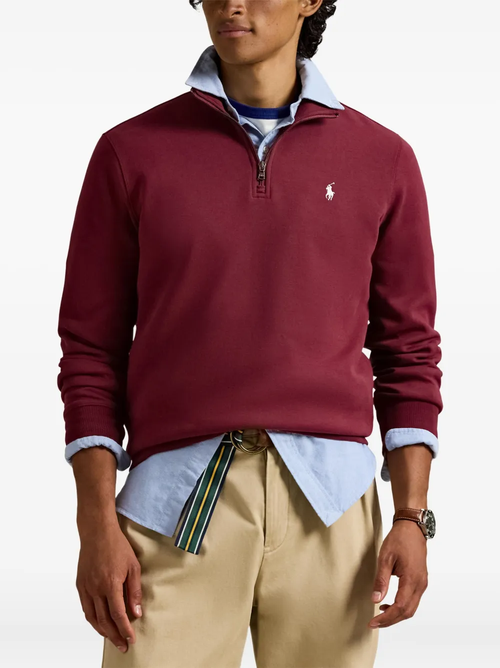 Polo Ralph Lauren Katoenen sweater met halve rits Roze
