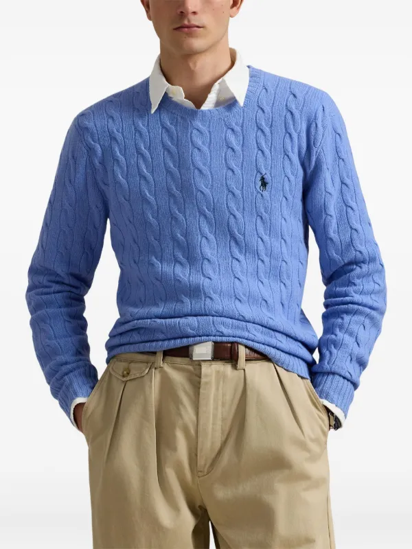 Polo Ralph Lauren ケーブルニット セーター | ブルー | FARFETCH JP