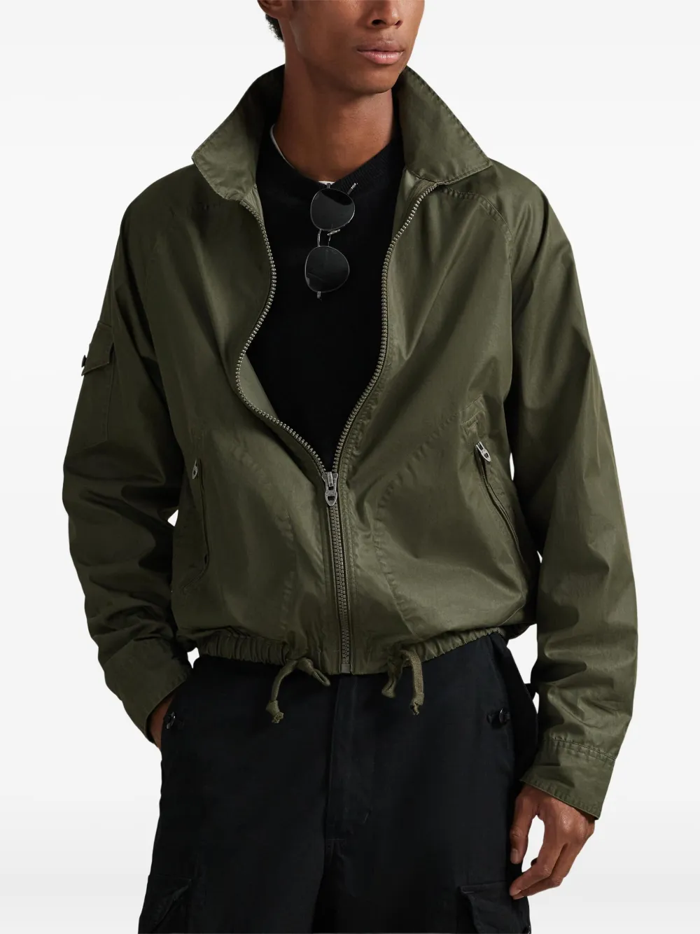 Polo Ralph Lauren Drawstring-pocket Bomber Jacket In Green