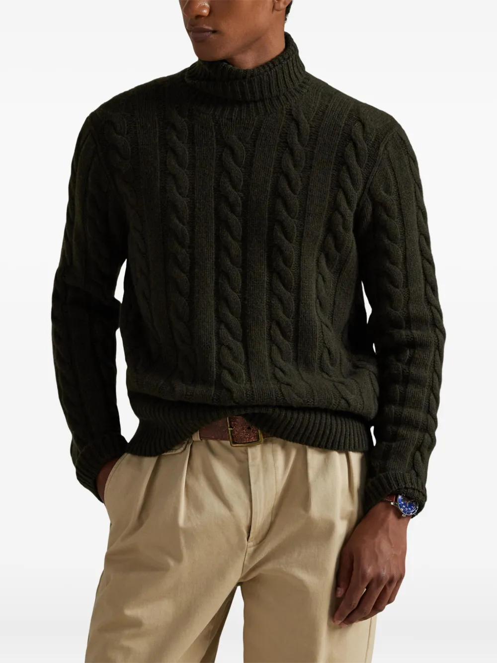 Polo Ralph Lauren Kabelgebreide coltrui Groen
